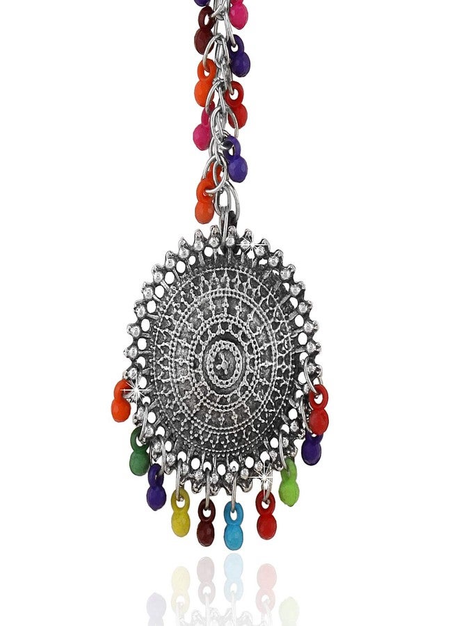 JD'Z COLLECTION Jhumki Traditional Fashion Jewelry Earrings Wedding Wear Jhumka, Indian Bollywood Stylish Oxidized Mangtika Tribal Earring Set For Women (Design-3) - Image 5